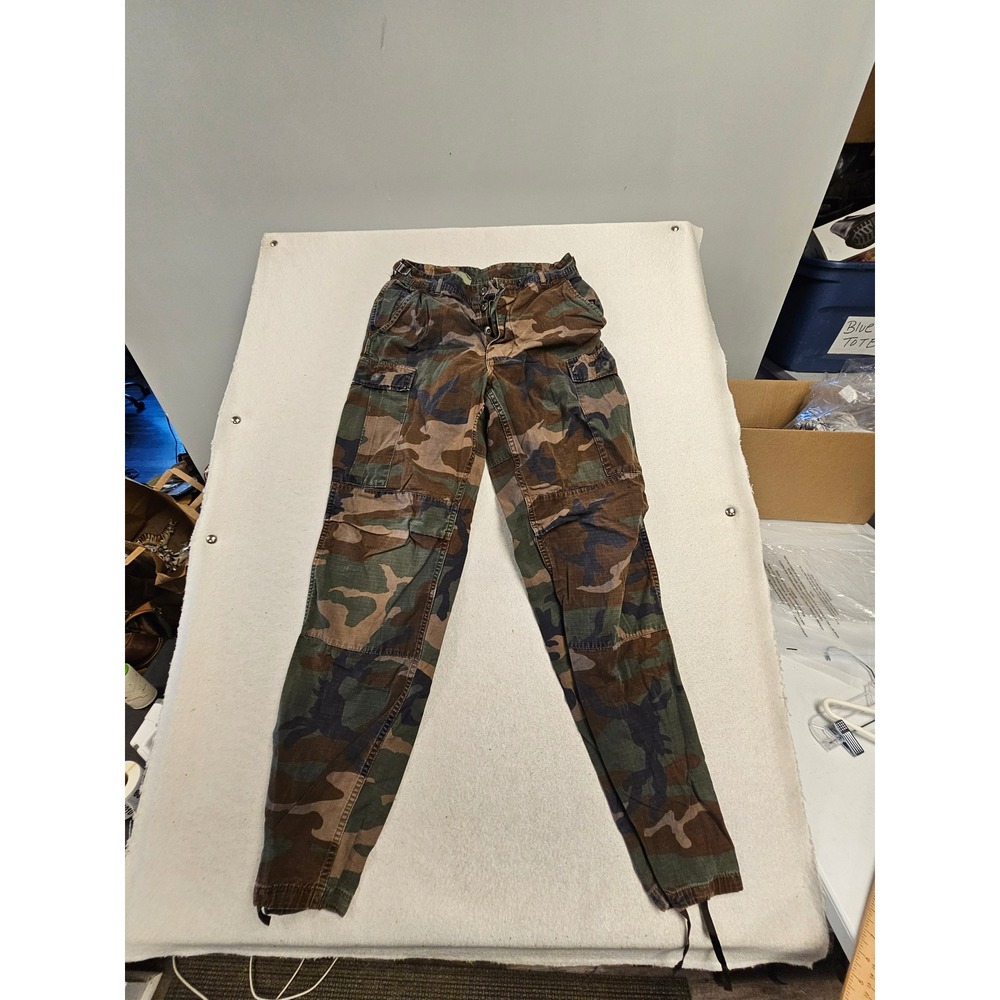 US‎ Military Woodland Camo BDU Cargo Pants Ripstop Small  Tactical 27-31 Waist